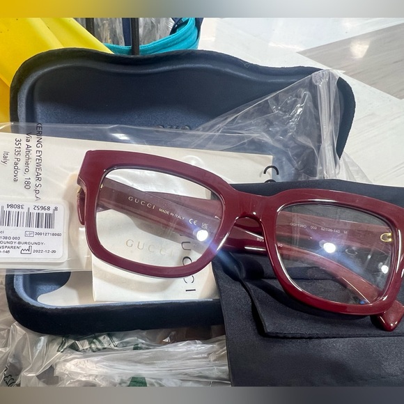 Gucci Accessories Gucci Burgundy Reading Glasses Brand New With Case Poshmark
